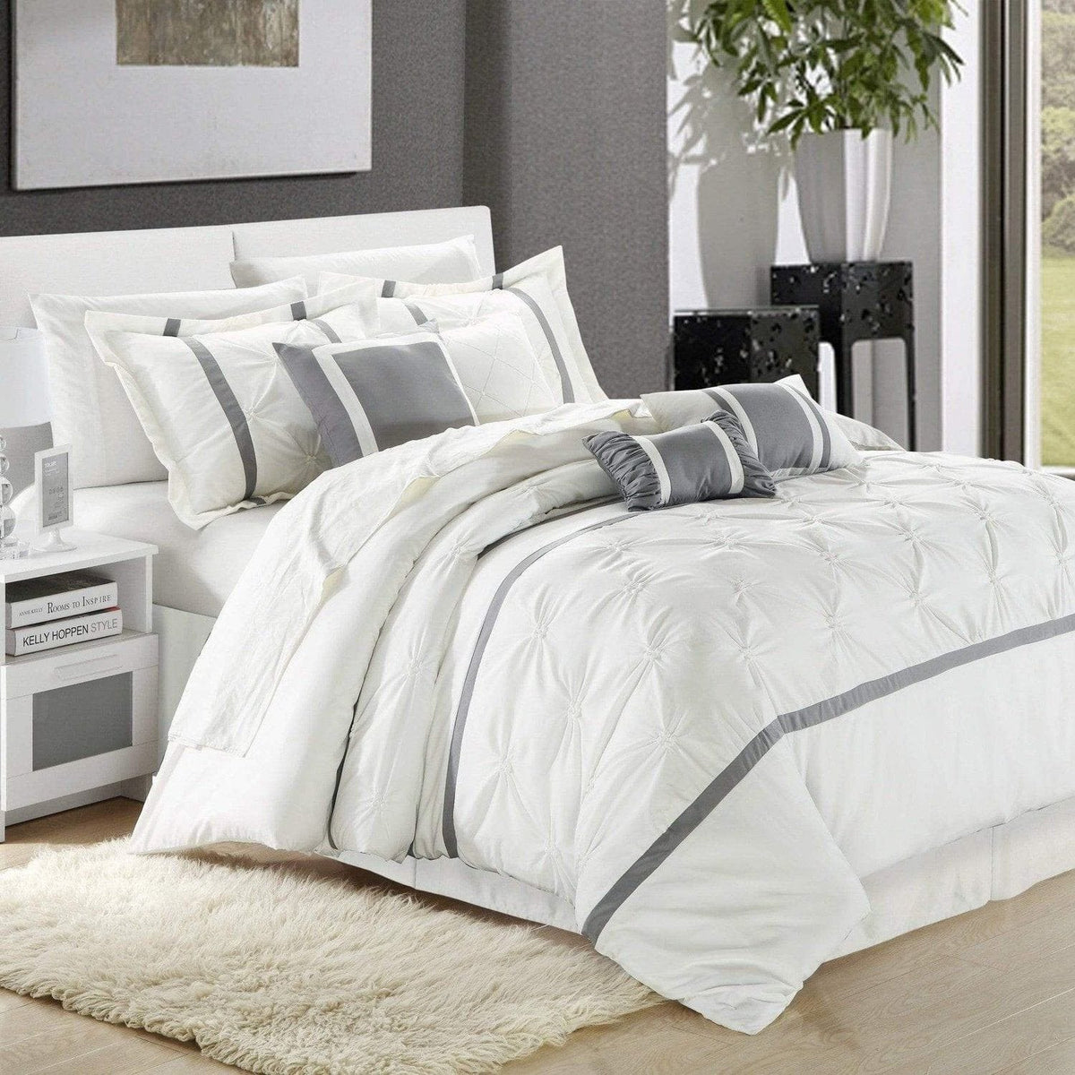 Chic Home Vermont 8 Piece Pinch Pleat Comforter Set