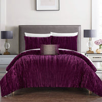 Chic Home Westmont 8 Piece Velvet Comforter Set Plum