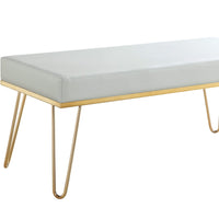 Iconic Home Aldo Faux Leather Bench Hairpin Legs