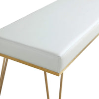 Iconic Home Aldo Faux Leather Bench Hairpin Legs