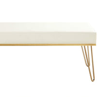 Iconic Home Aldo Faux Leather Bench Hairpin Legs