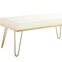 Iconic Home Aldo Faux Leather Bench Hairpin Legs