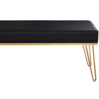 Iconic Home Aldo Faux Leather Bench Hairpin Legs