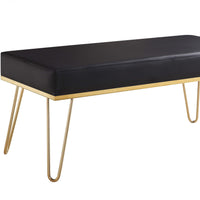 Iconic Home Aldo Faux Leather Bench Hairpin Legs