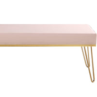 Iconic Home Aldo Faux Leather Bench Hairpin Legs