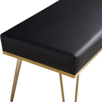 Iconic Home Aldo Faux Leather Bench Hairpin Legs