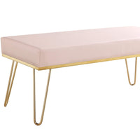 Iconic Home Aldo Faux Leather Bench Hairpin Legs