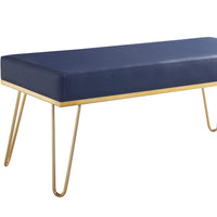 Iconic Home Aldo Faux Leather Bench Hairpin Legs