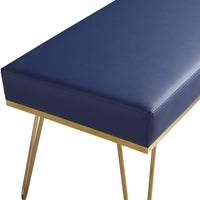 Iconic Home Aldo Faux Leather Bench Hairpin Legs