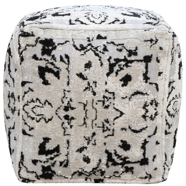 Iconic Home Alina Viscose Two-Tone Square Ottoman Pouf