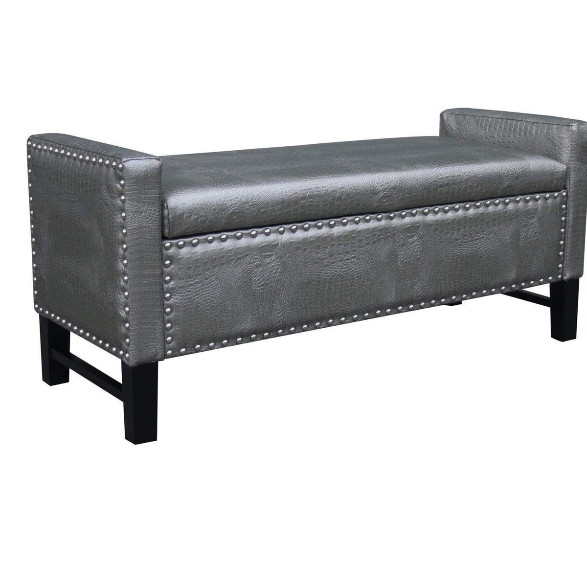 Iconic Home Archer Faux Leather Storage Bench