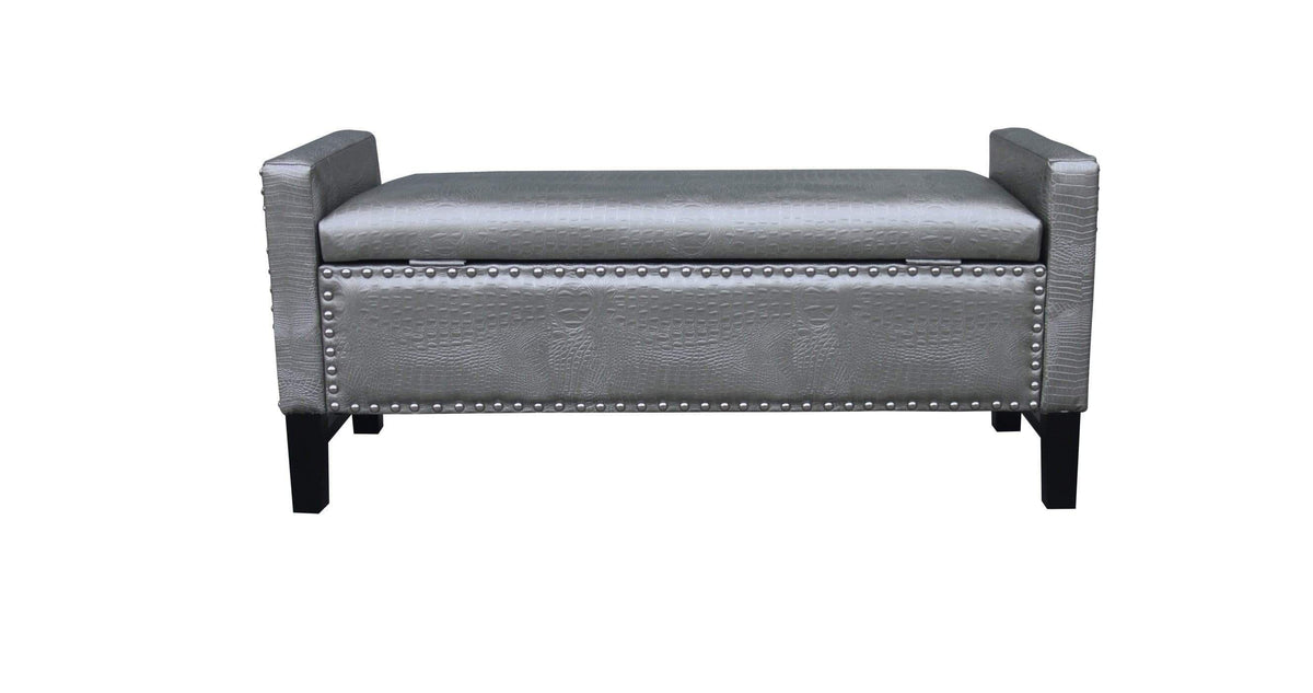Iconic Home Archer Faux Leather Storage Bench