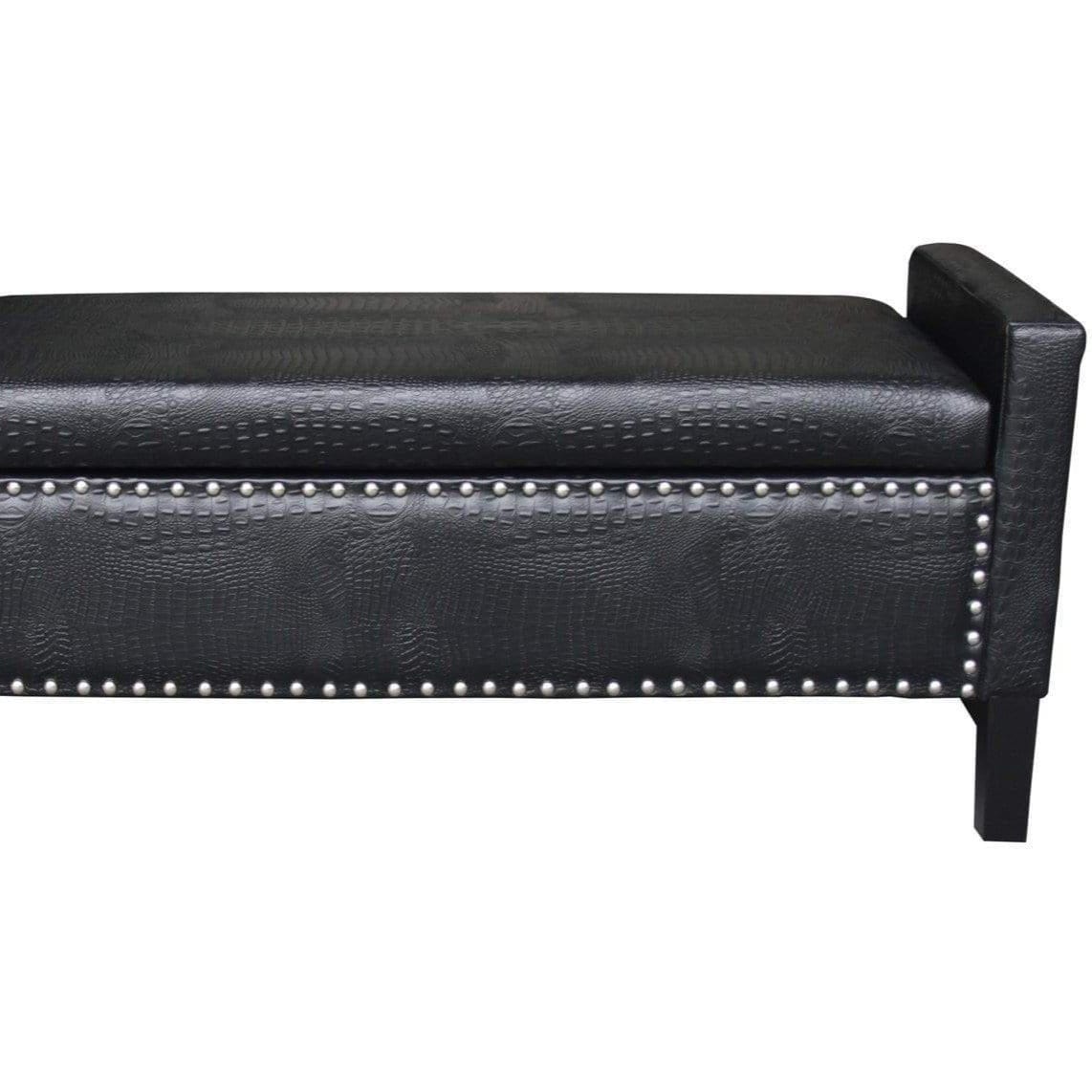 Iconic Home Archer Faux Leather Storage Bench