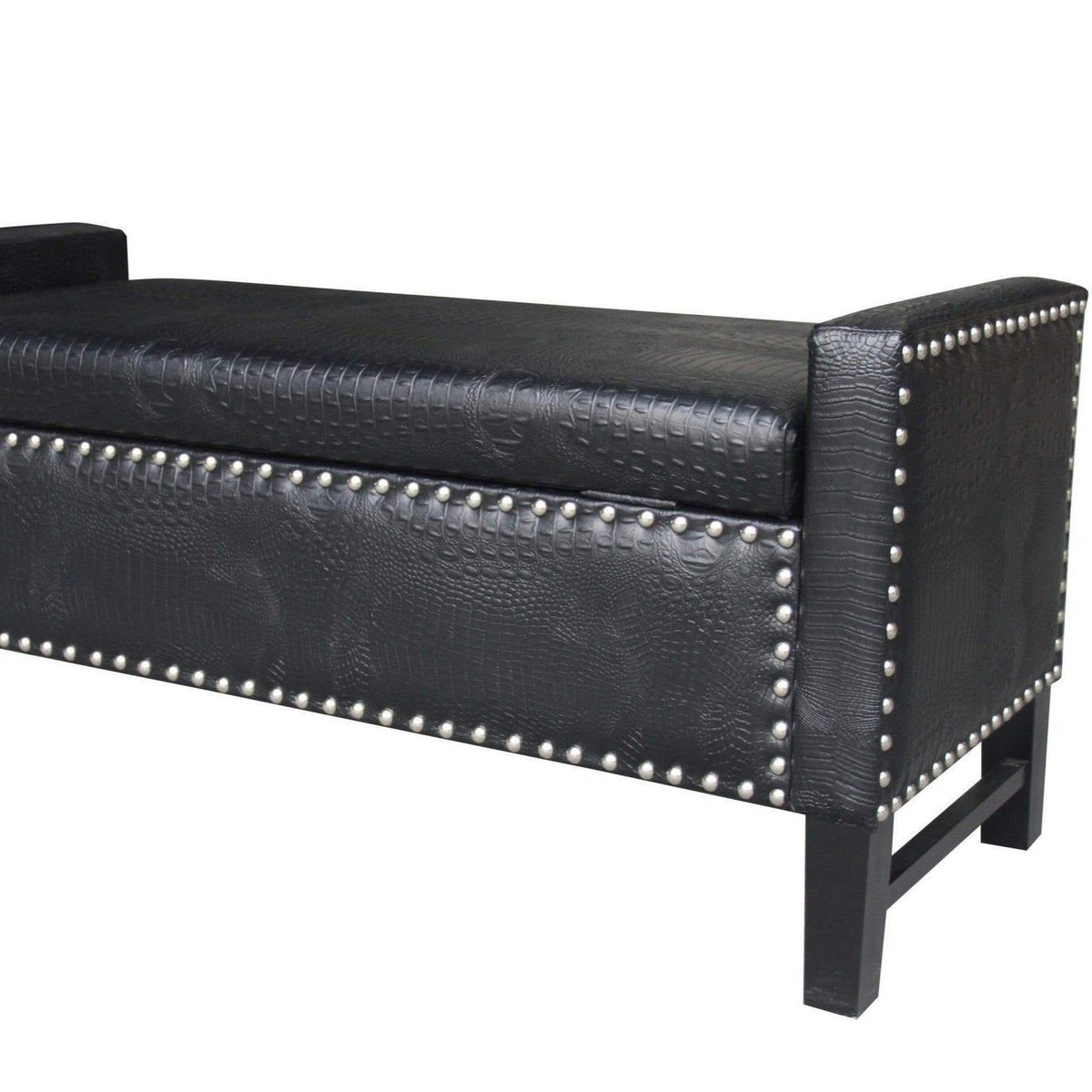 Iconic Home Archer Faux Leather Storage Bench