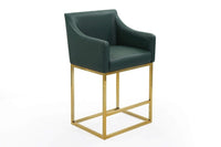 Iconic Home Bluebell Faux Leather Counter Stool Chair Gold Base