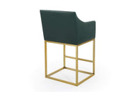 Iconic Home Bluebell Faux Leather Counter Stool Chair Gold Base