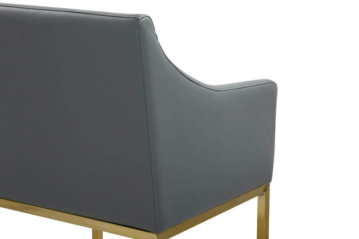 Iconic Home Bluebell Faux Leather Counter Stool Chair Gold Base