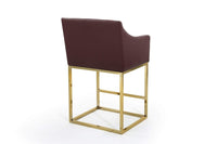 Iconic Home Bluebell Faux Leather Counter Stool Chair Gold Base