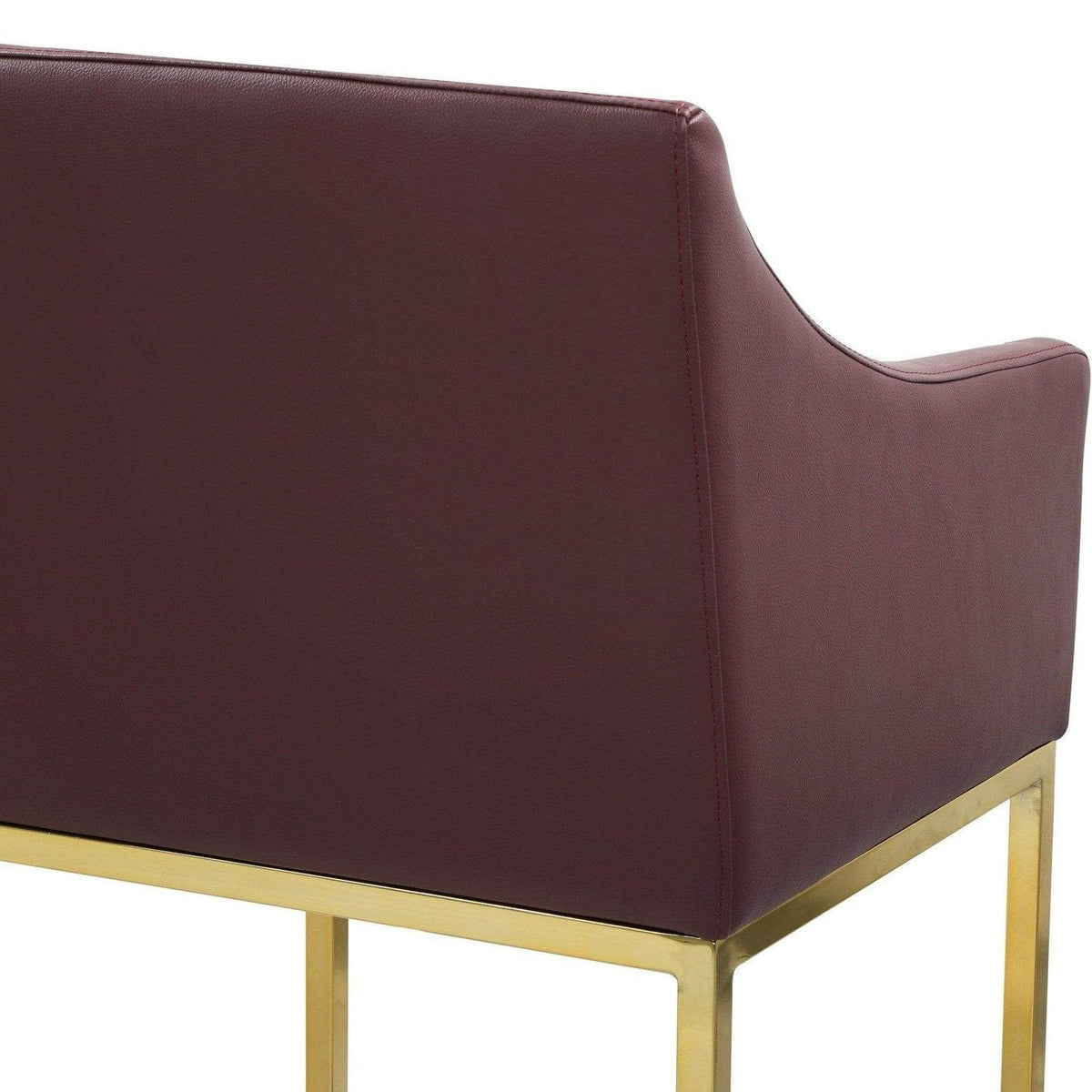Iconic Home Bluebell Faux Leather Counter Stool Chair Gold Base