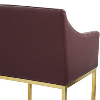 Iconic Home Bluebell Faux Leather Counter Stool Chair Gold Base