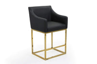 Iconic Home Bluebell Faux Leather Counter Stool Chair Gold Base