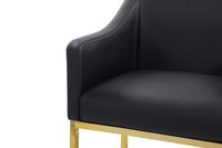Iconic Home Bluebell Faux Leather Counter Stool Chair Gold Base