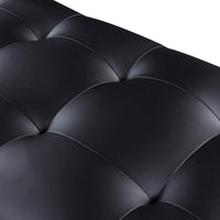 Iconic Home Bruno Tufted Faux Leather Bench Gold Metal Frame