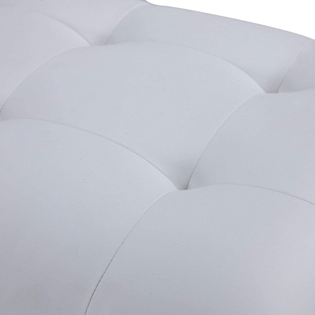 Iconic Home Bruno Tufted Faux Leather Bench Gold Metal Frame