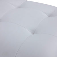 Iconic Home Bruno Tufted Faux Leather Bench Gold Metal Frame