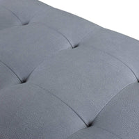 Iconic Home Bruno Tufted Faux Leather Bench Gold Metal Frame