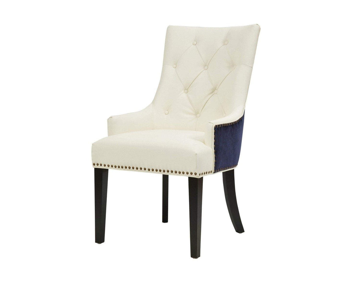 Iconic Home Cadence Faux Leather Velvet Dining Chair Set of 2