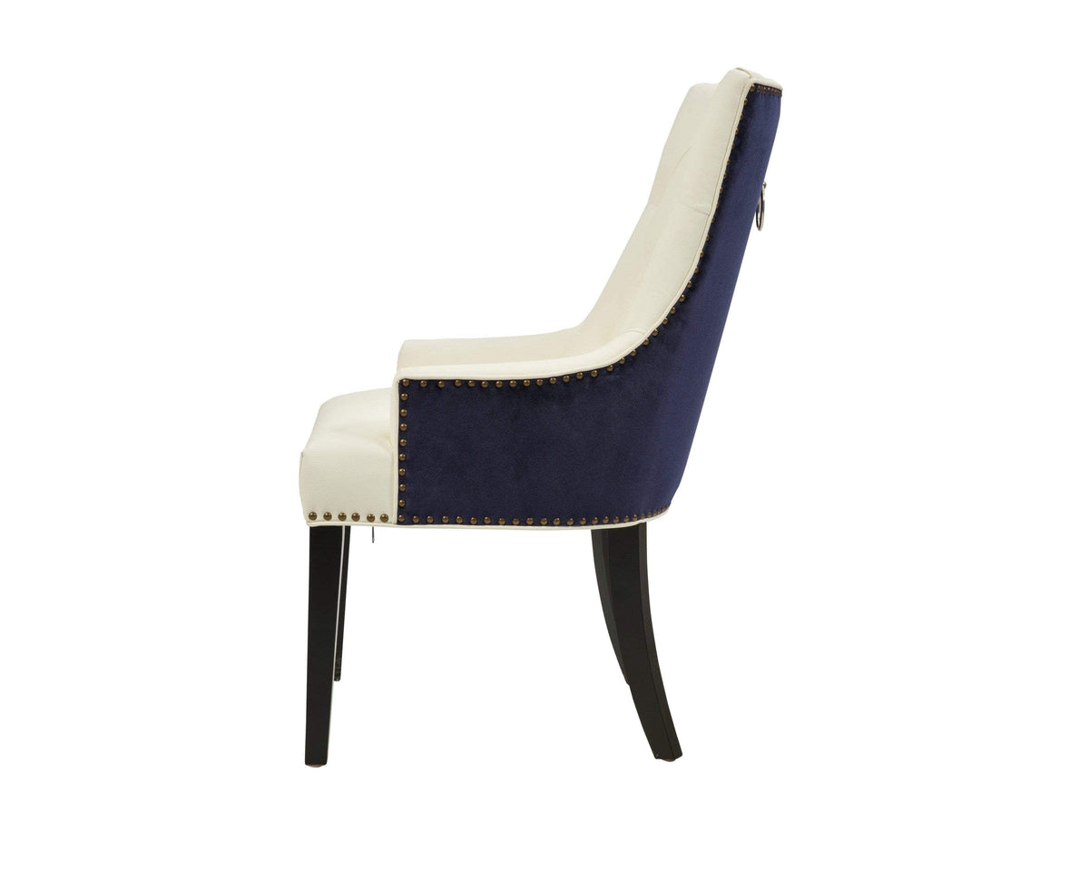 Iconic Home Cadence Faux Leather Velvet Dining Chair Set of 2