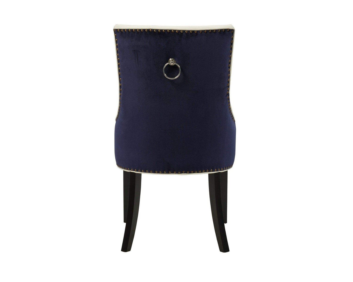 Iconic Home Cadence Faux Leather Velvet Dining Chair Set of 2