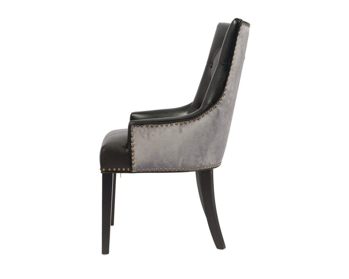 Iconic Home Cadence Faux Leather Velvet Dining Chair Set of 2