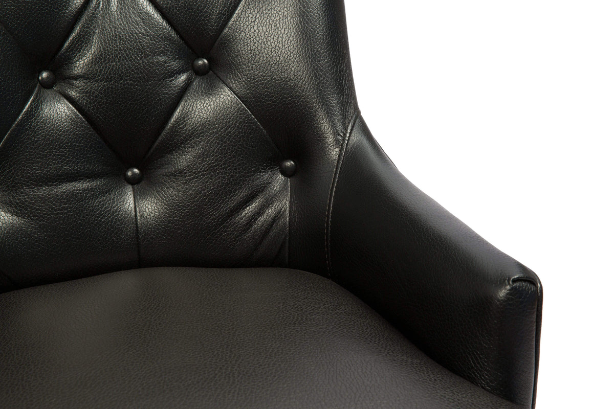 Iconic Home Cadence Faux Leather Velvet Dining Chair Set of 2