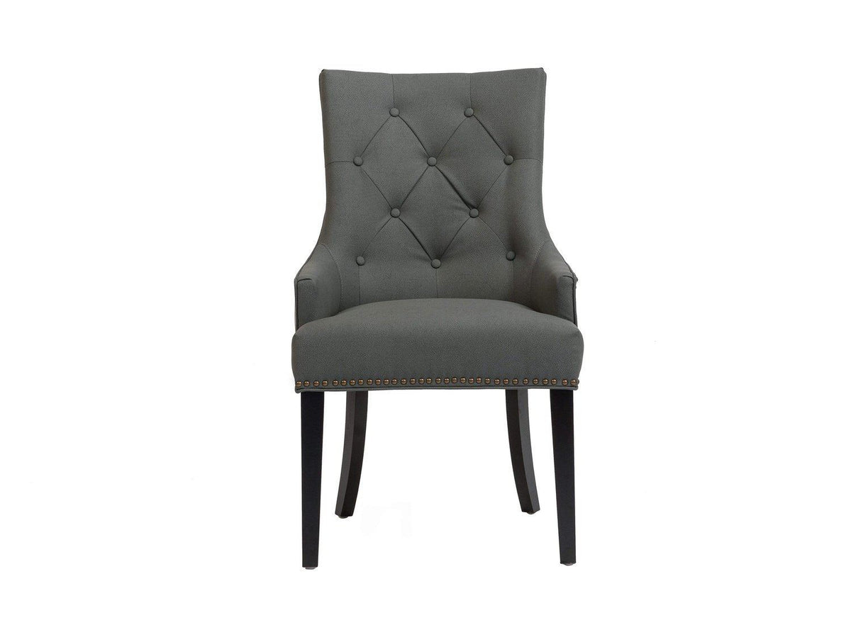 Iconic Home Cadence Faux Leather Velvet Dining Chair Set of 2