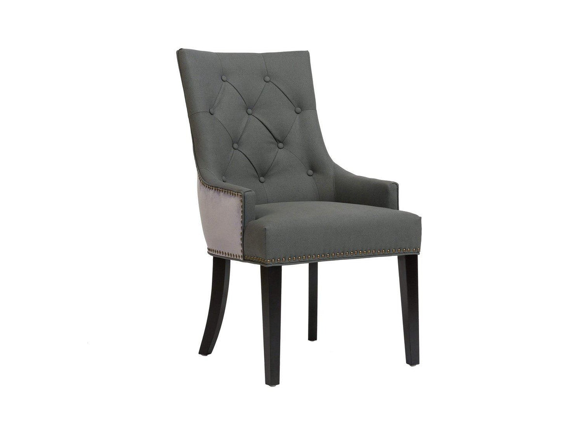 Iconic Home Cadence Faux Leather Velvet Dining Chair Set of 2