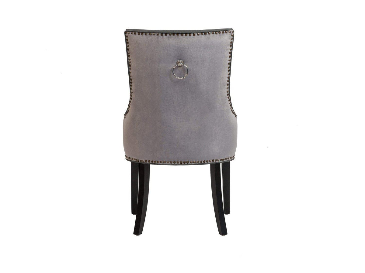 Iconic Home Cadence Faux Leather Velvet Dining Chair Set of 2