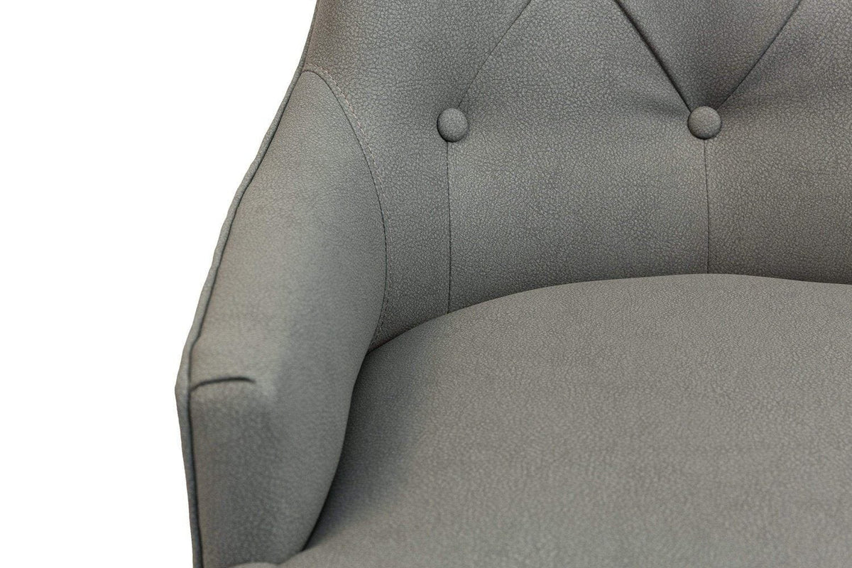 Iconic Home Cadence Faux Leather Velvet Dining Chair Set of 2