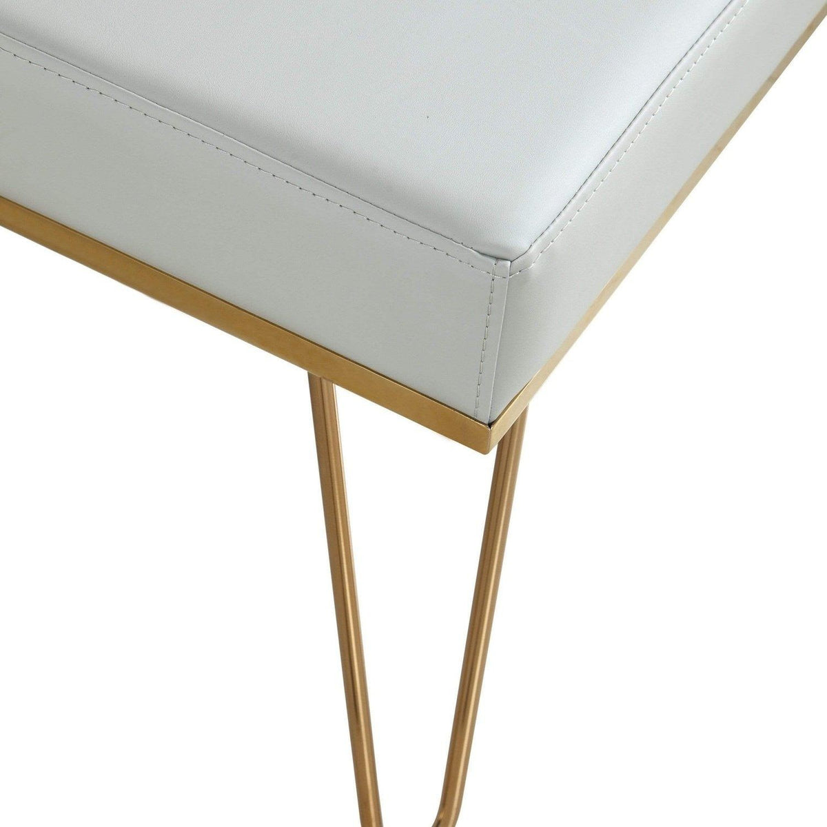 Iconic Home Catania Faux Leather Square Ottoman