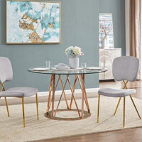 Iconic Home Chrissy Velvet Side Dining Chair Set of 2 Silver