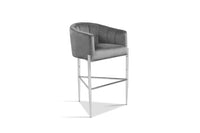 Iconic Home Cyrene Velvet Bar Stool Chair Chrome Base