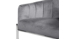 Iconic Home Cyrene Velvet Bar Stool Chair Chrome Base
