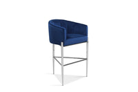 Iconic Home Cyrene Velvet Bar Stool Chair Chrome Base