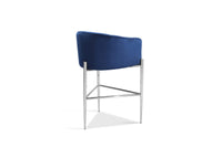 Iconic Home Cyrene Velvet Bar Stool Chair Chrome Base