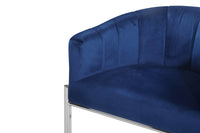 Iconic Home Cyrene Velvet Bar Stool Chair Chrome Base