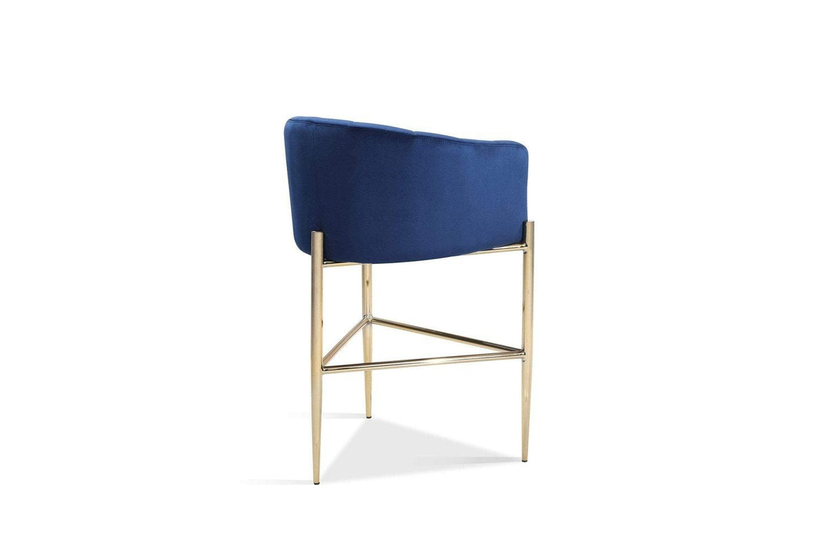 Iconic Home Cyrene Velvet Bar Stool Chair Velvet Gold Base
