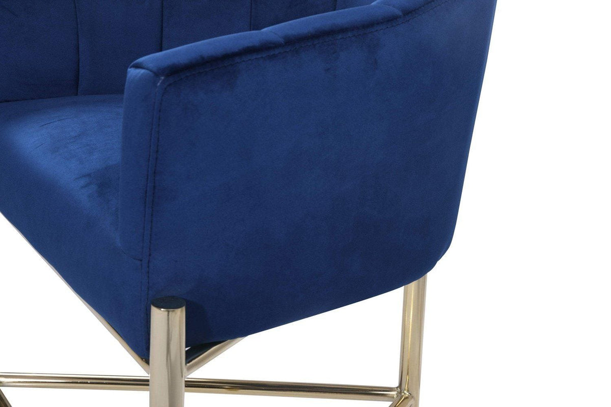 Iconic Home Cyrene Velvet Bar Stool Chair Velvet Gold Base