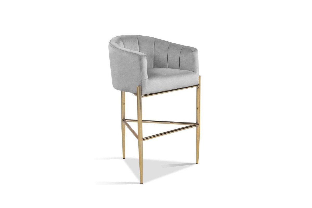 Iconic Home Cyrene Velvet Bar Stool Chair Velvet Gold Base