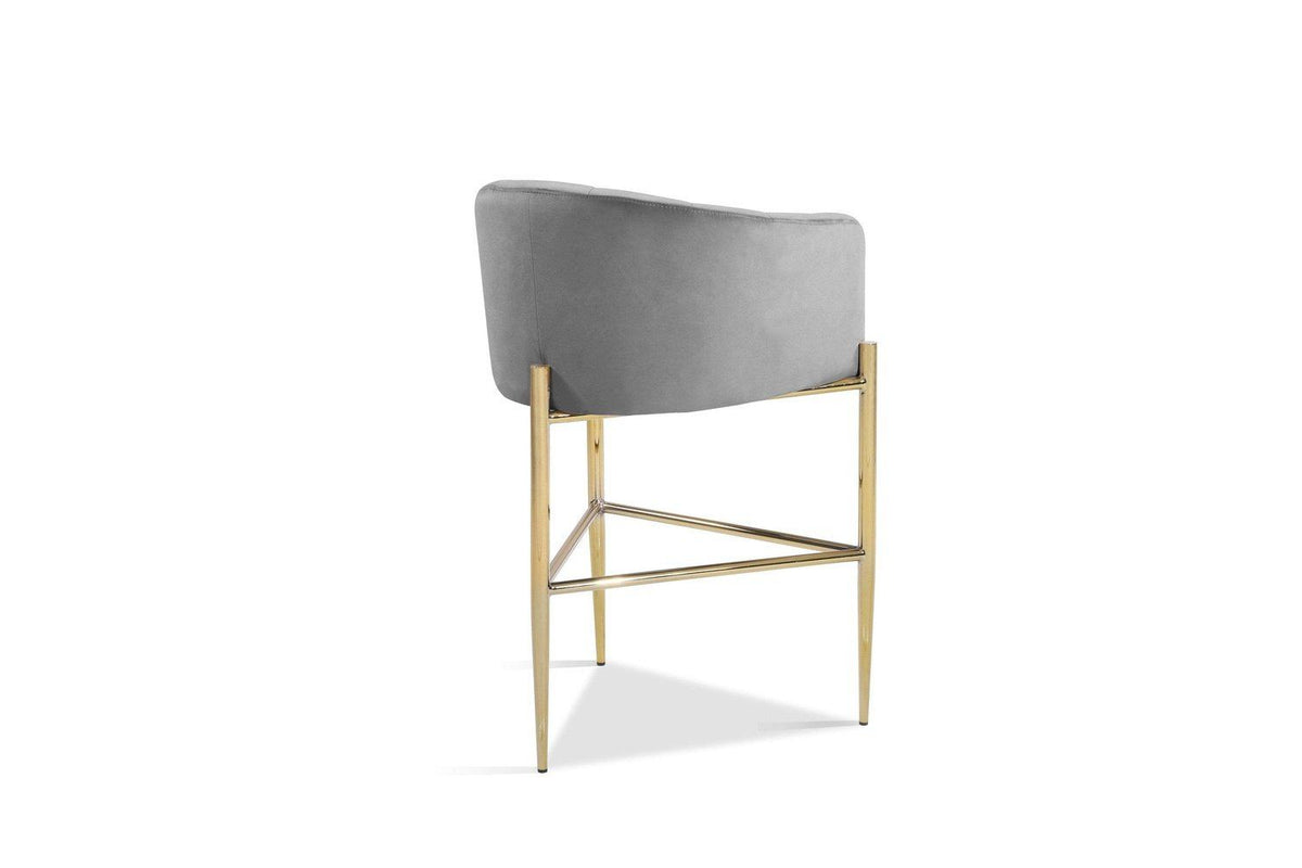 Iconic Home Cyrene Velvet Bar Stool Chair Velvet Gold Base